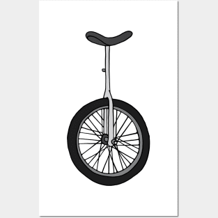 Unicycle illustration Posters and Art